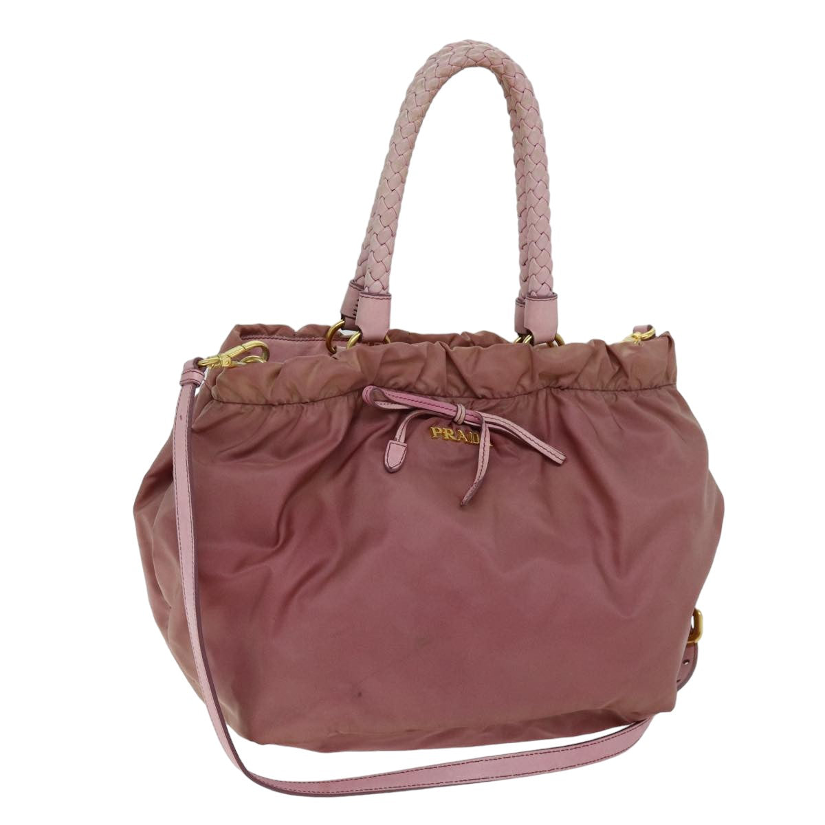 Prada Hand Bag 2Way Auth Nylon Pink Travel Bag