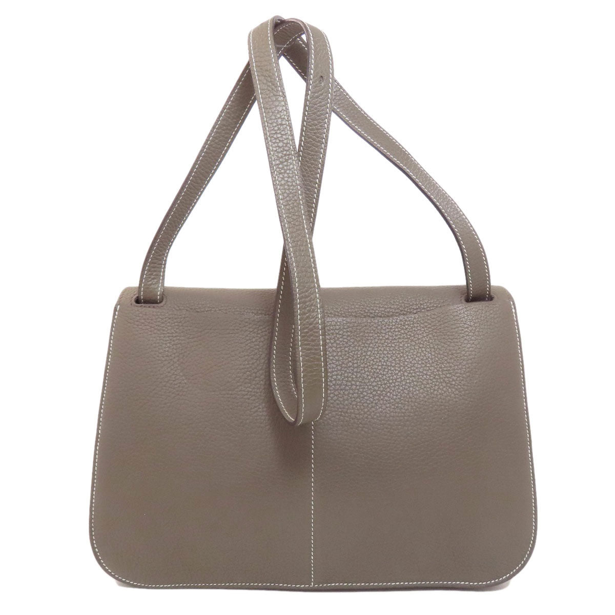 Hermes Handbag Taurillon Clemence Arzan Silvermetal Women Brown Travel Bag