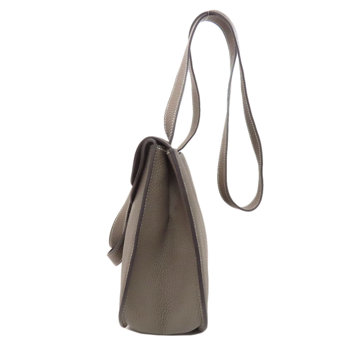 Hermes Handbag Taurillon Clemence Arzan Silvermetal Women Brown Travel Bag