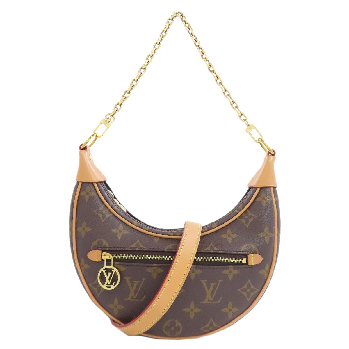 Louis Vuitton M81098 loop Monogram Canvas Brown Handbag