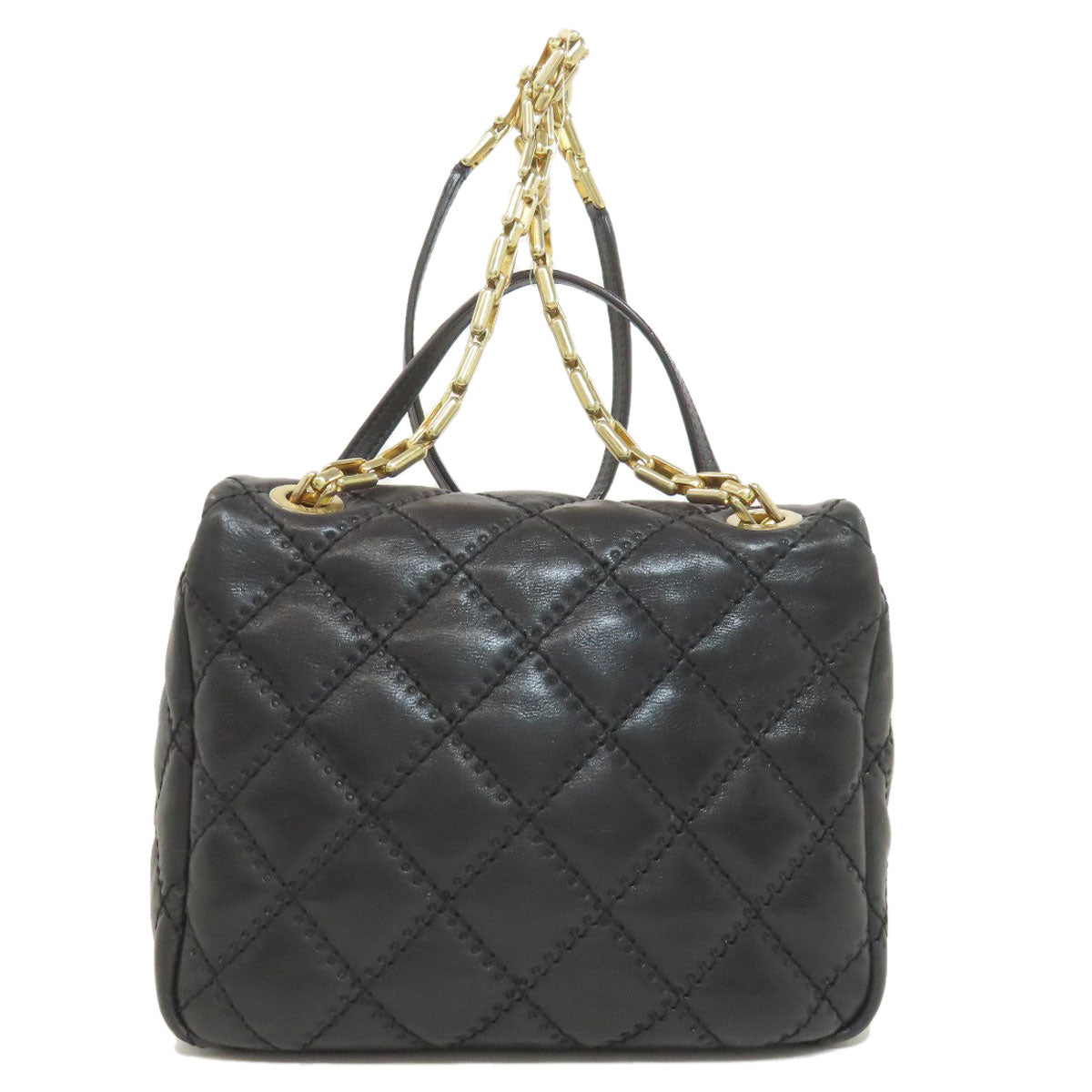 Chanel Calfskin Matelasse 2WAY Black Gold Handbag
