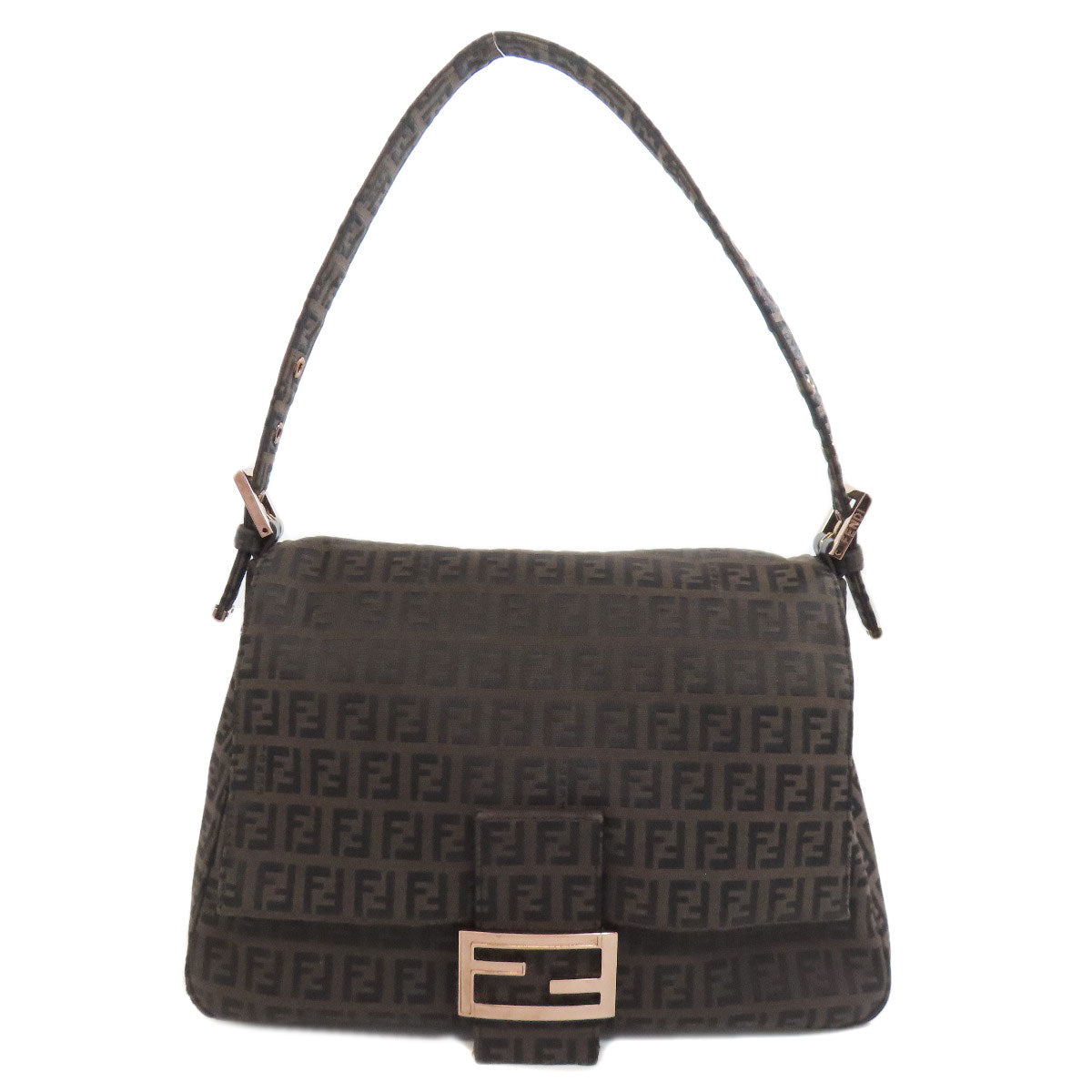 Fendi Handbag Zucca Pattern Canvas Brown Travel Bag