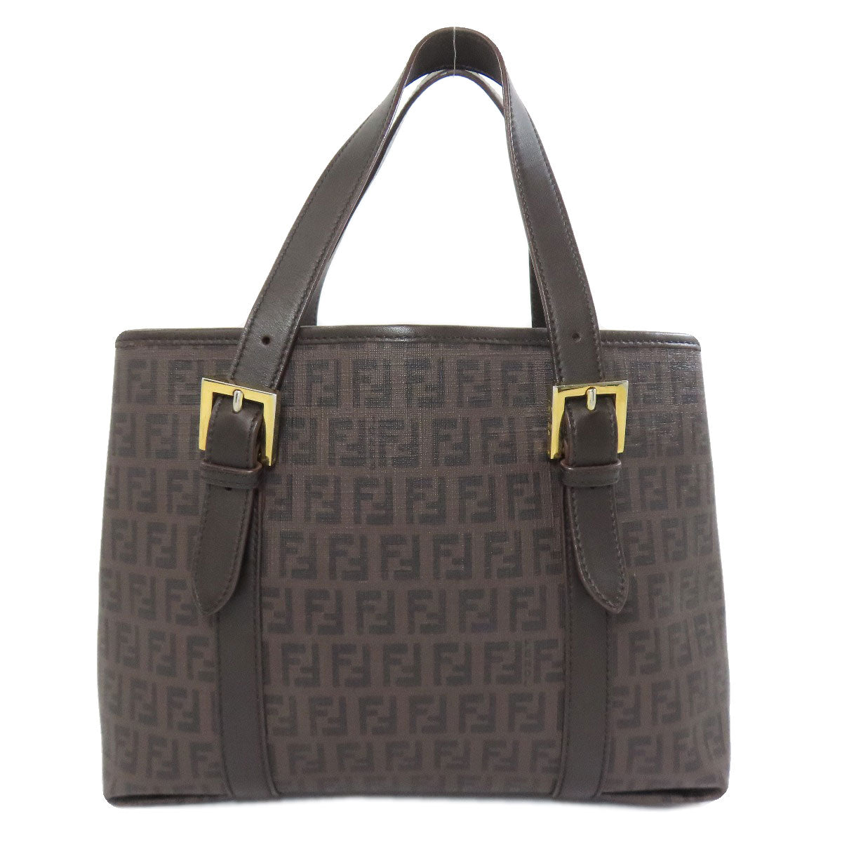 Fendi Handbag Pvc Zucca Pattern Brown Travel Bag