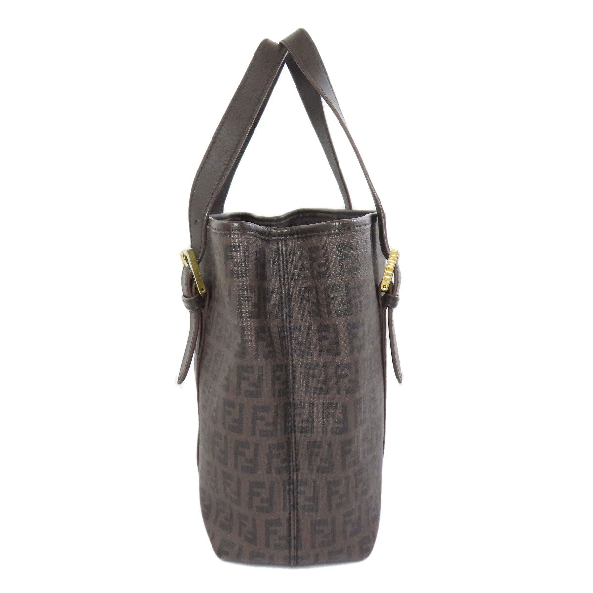 Fendi Handbag Pvc Zucca Pattern Brown Travel Bag