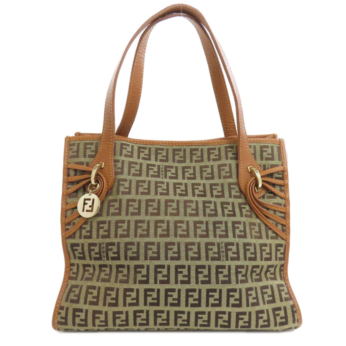 Fendi Handbag Zucca Pattern Canvas Brown Travel Bag 75611034