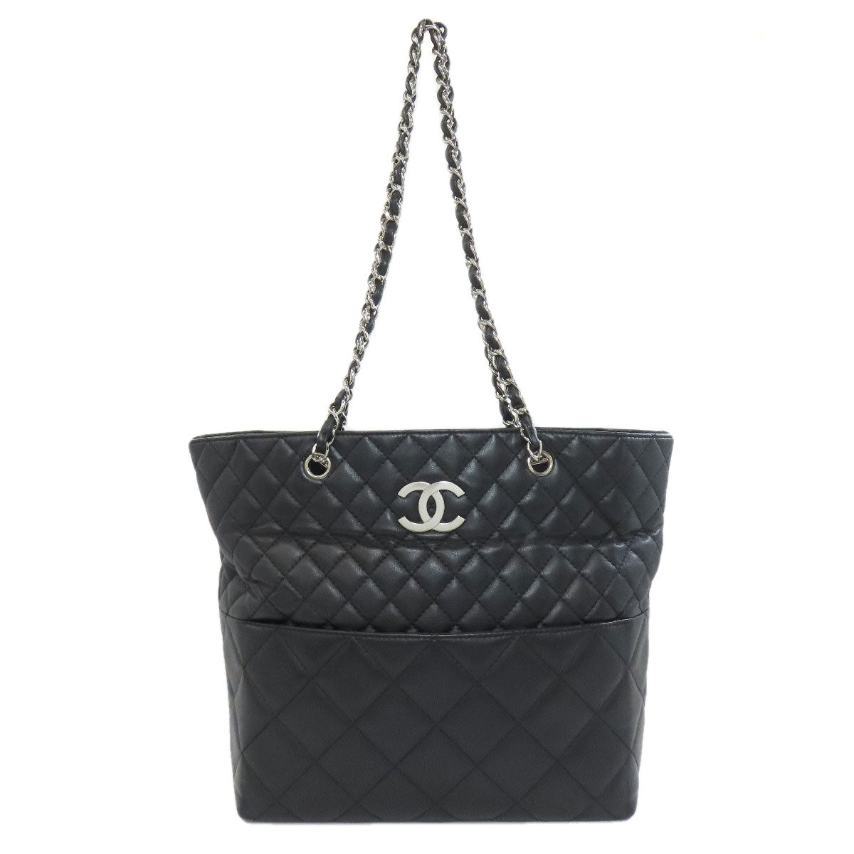 Chanel lambskin Matrasse COCO Mark Black Tote Bag