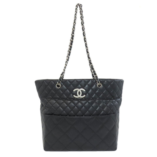 Chanel lambskin Matrasse COCO Mark Black Tote Bag