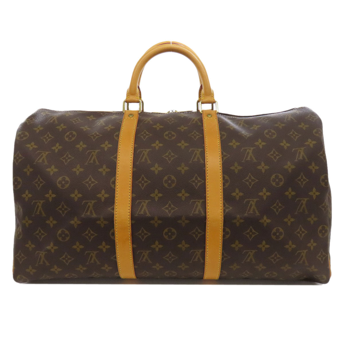 Louis Vuitton Boston Duffel M41416 Keepall 50 Monogram Canvas Brown Travel Bag