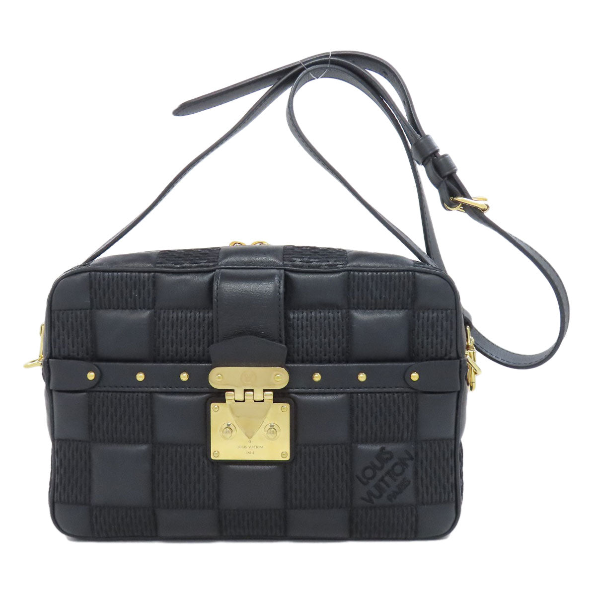 Louis Vuitton M59114 Troca MM Lambskin Black Shoulder Bag