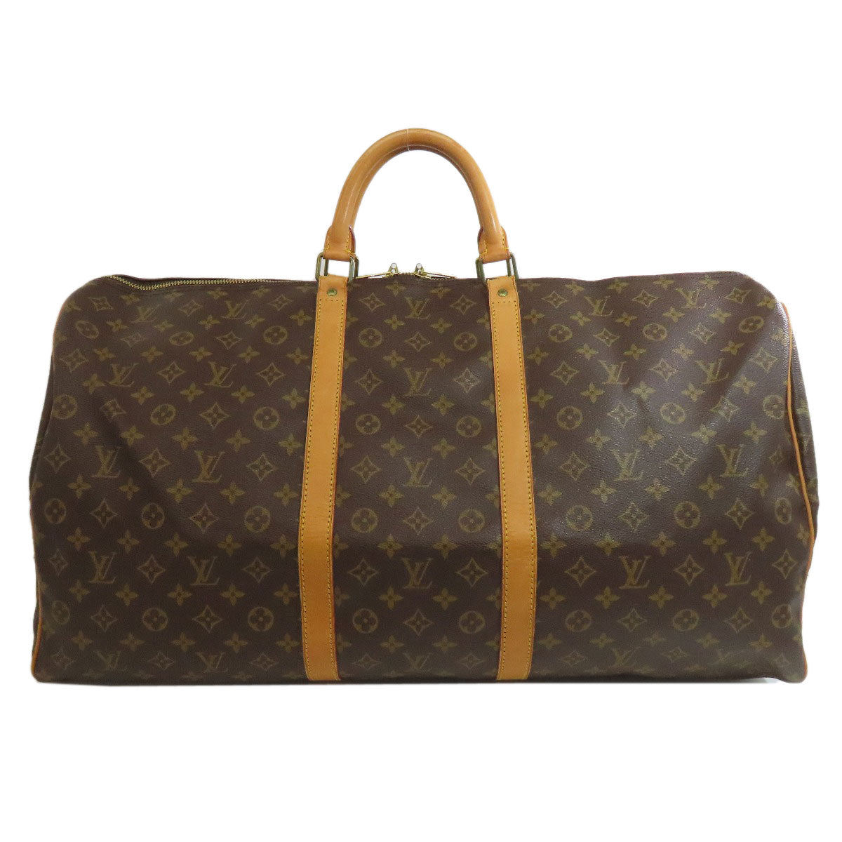 Louis Vuitton Boston Duffel M41422 Keepall 60 Monogram Canvas Brown Travel Bag 10