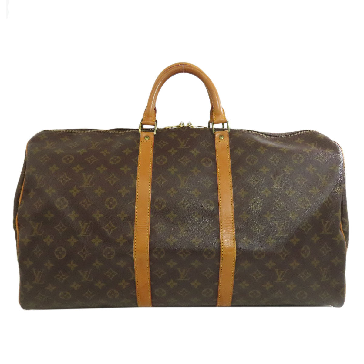 Louis Vuitton Boston Duffel M41424 Keepall 55 Monogram Canvas Brown Travel Bag 11
