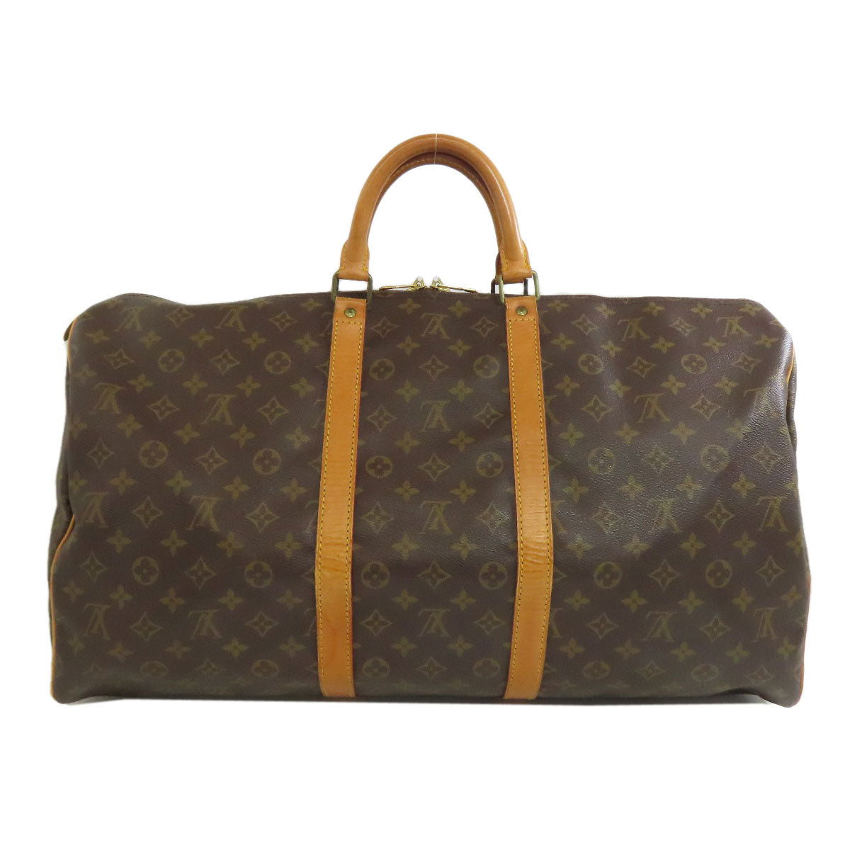 Louis Vuitton Boston Duffel M41424 Keepall 55 Monogram Canvas Brown Travel Bag 11