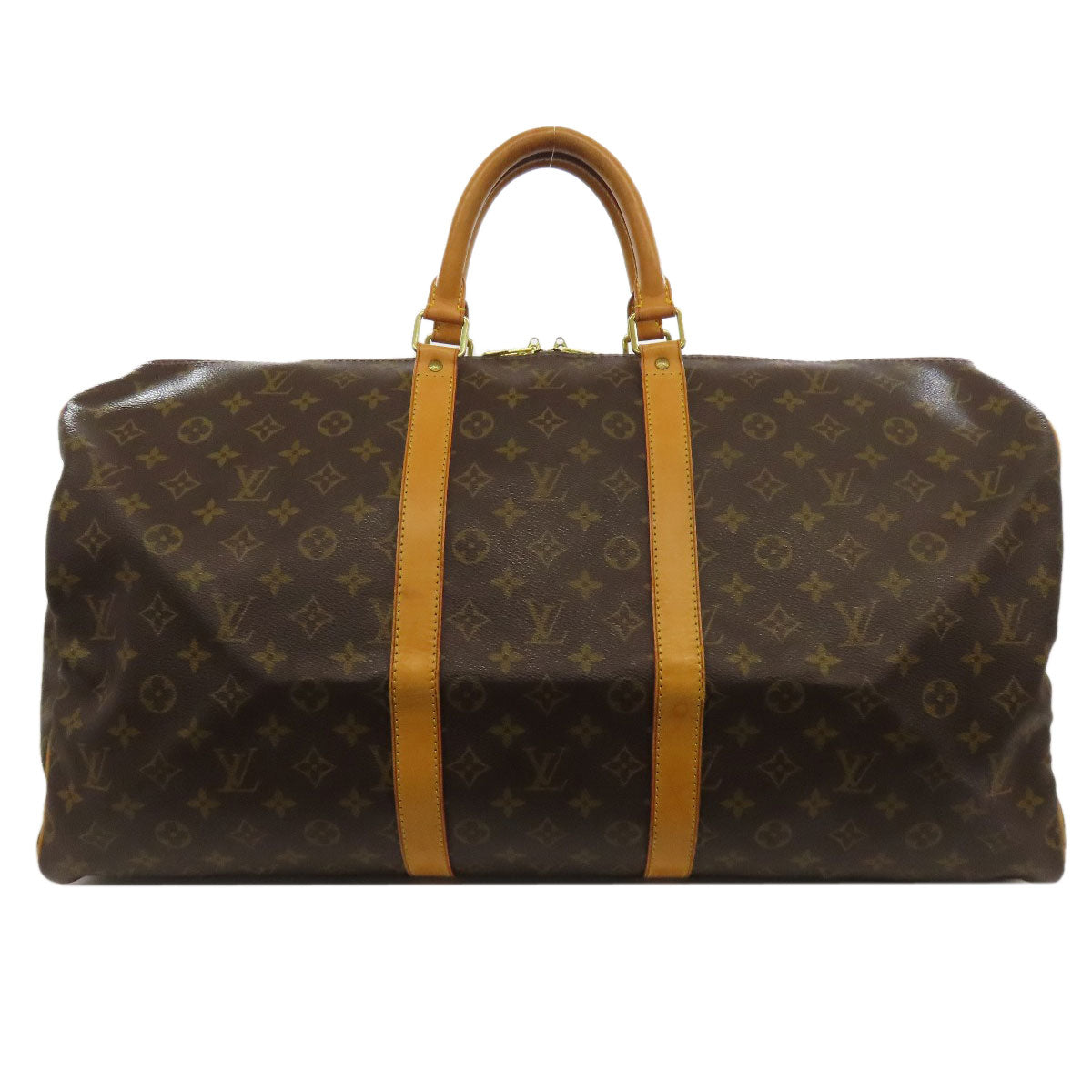 Louis Vuitton Boston Duffel M41424 Keepall 55 Monogram Canvas Brown Travel Bag 9