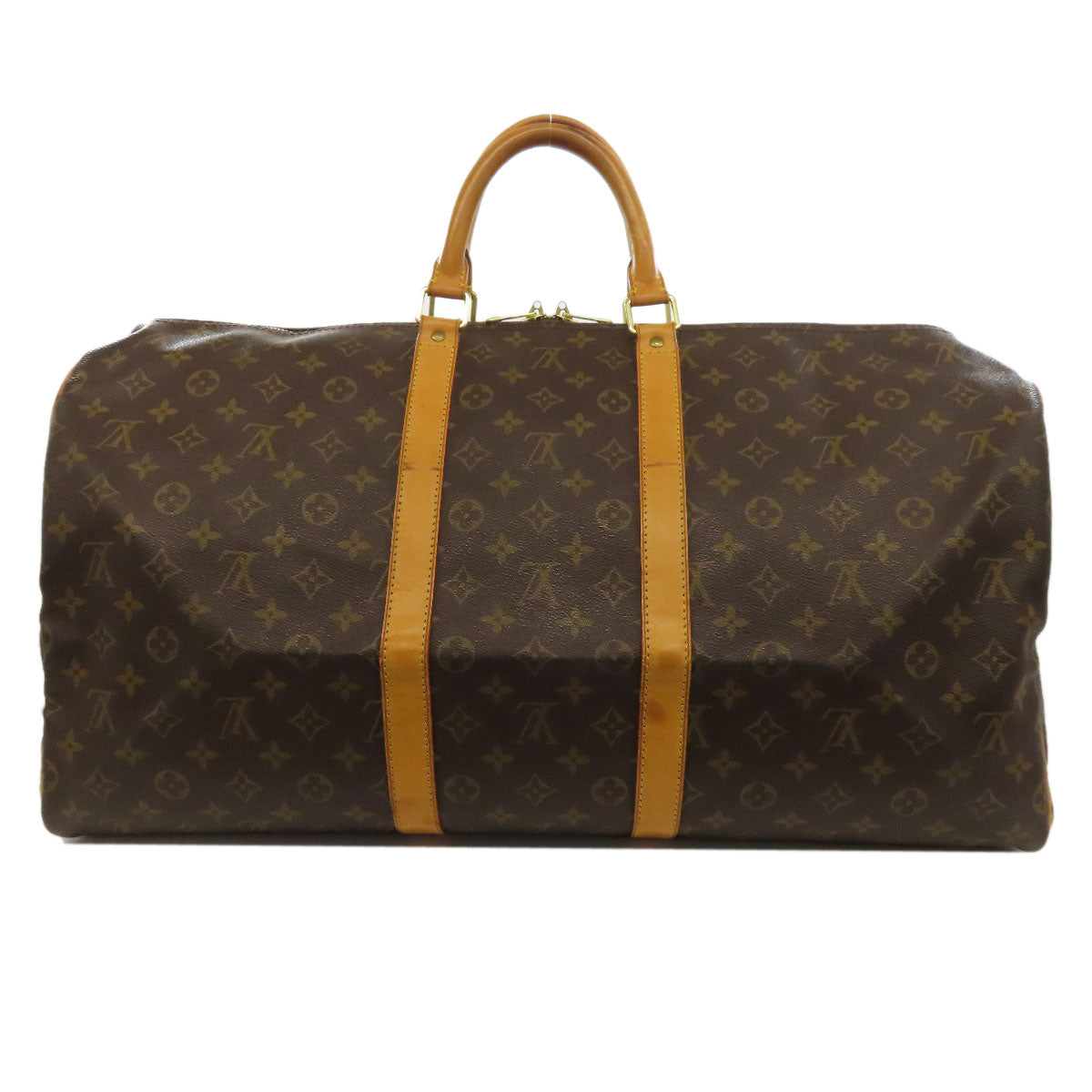 Louis Vuitton Boston Duffel M41424 Keepall 55 Monogram Canvas Brown Travel Bag 9