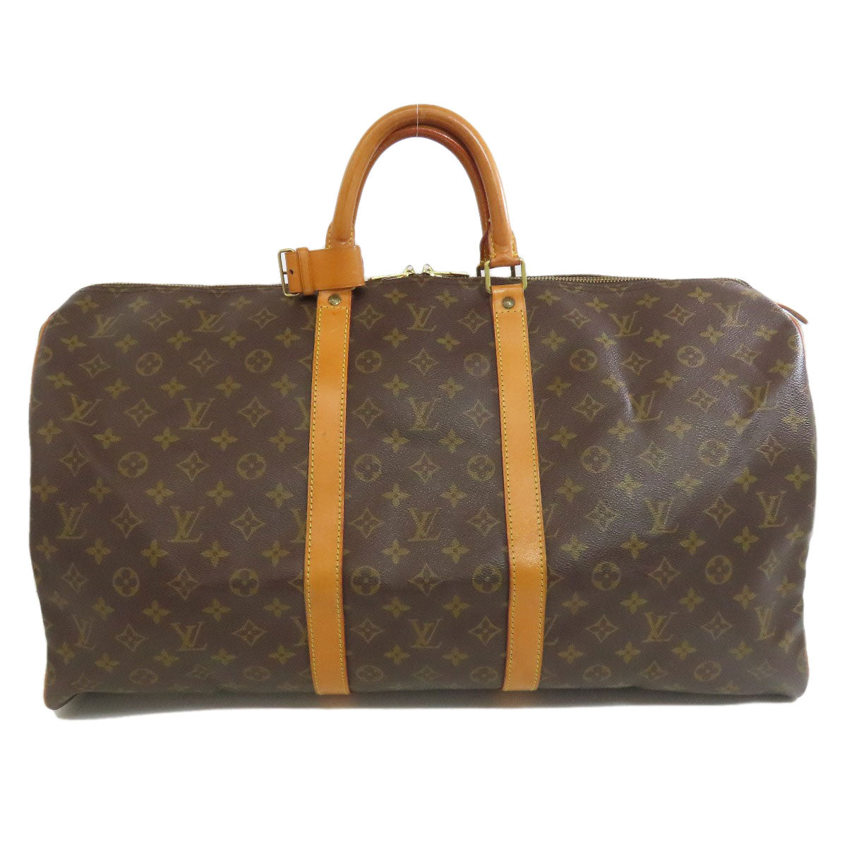 Louis Vuitton Boston Duffel M41424 Keepall 55 Monogram Canvas Brown Travel Bag 10