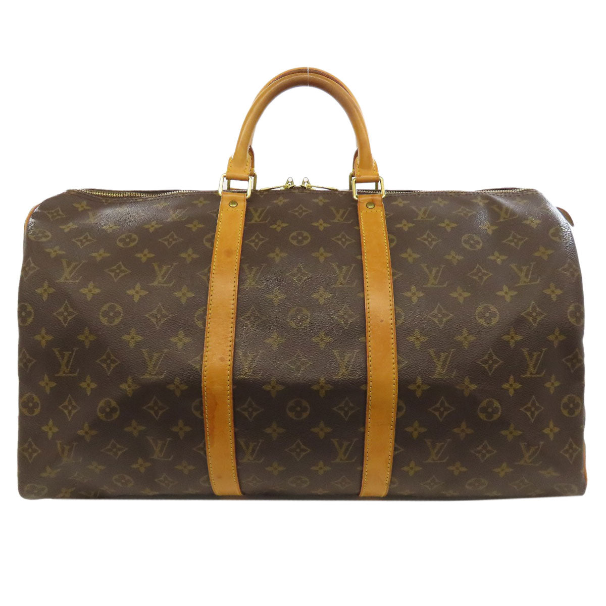 Louis Vuitton Boston Duffel M41416 Keepall 50 Monogram Canvas Brown Travel Bag 2