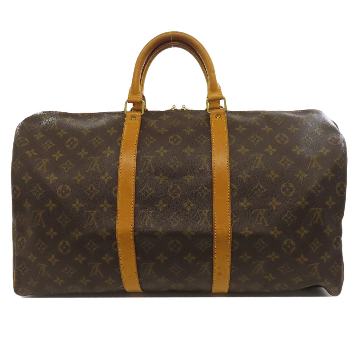 Louis Vuitton Boston Duffel M41416 Keepall 50 Monogram Canvas Brown Travel Bag 2