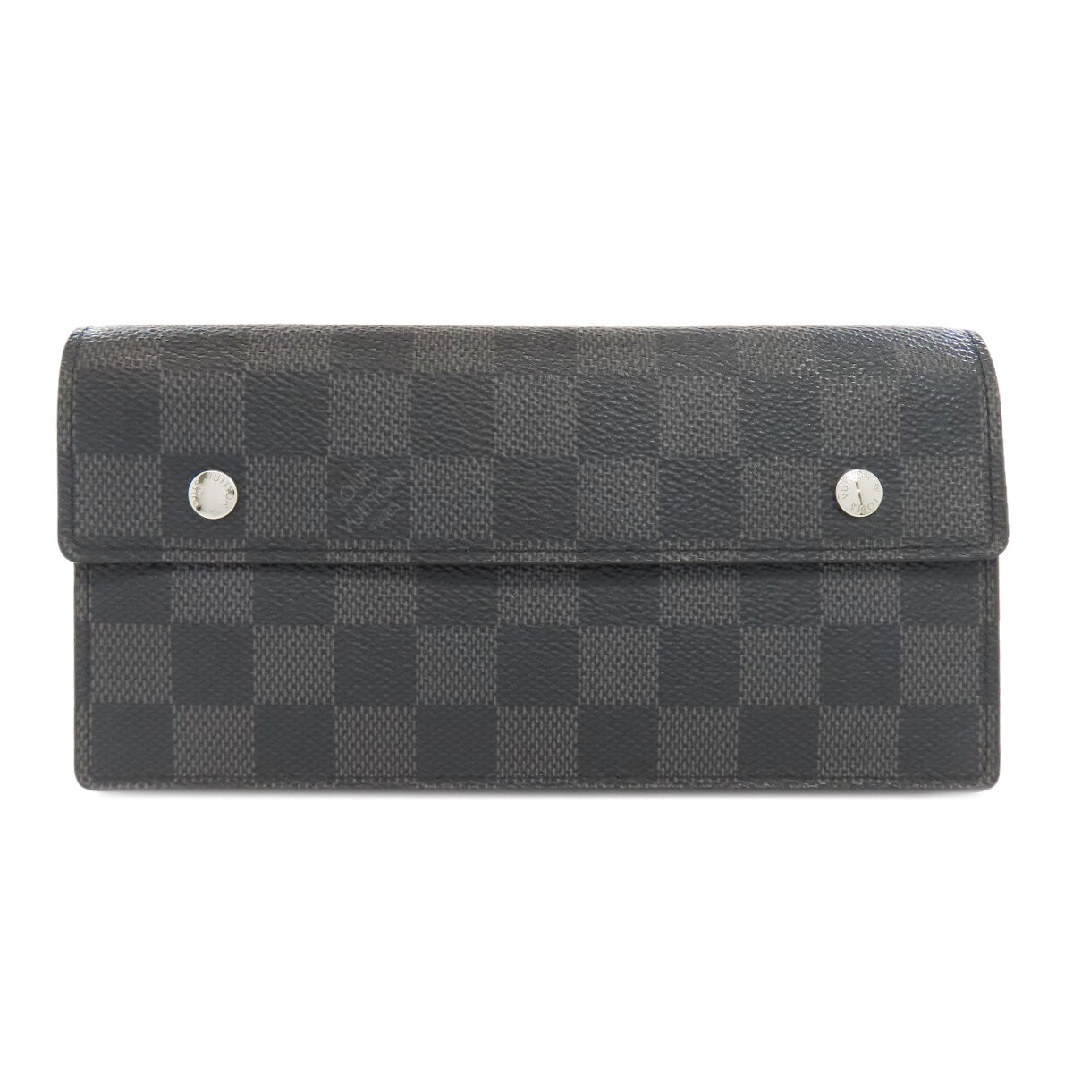 Louis Vuitton Long Purse N60023 Damier Acordion Canvas Gray Wallet Case