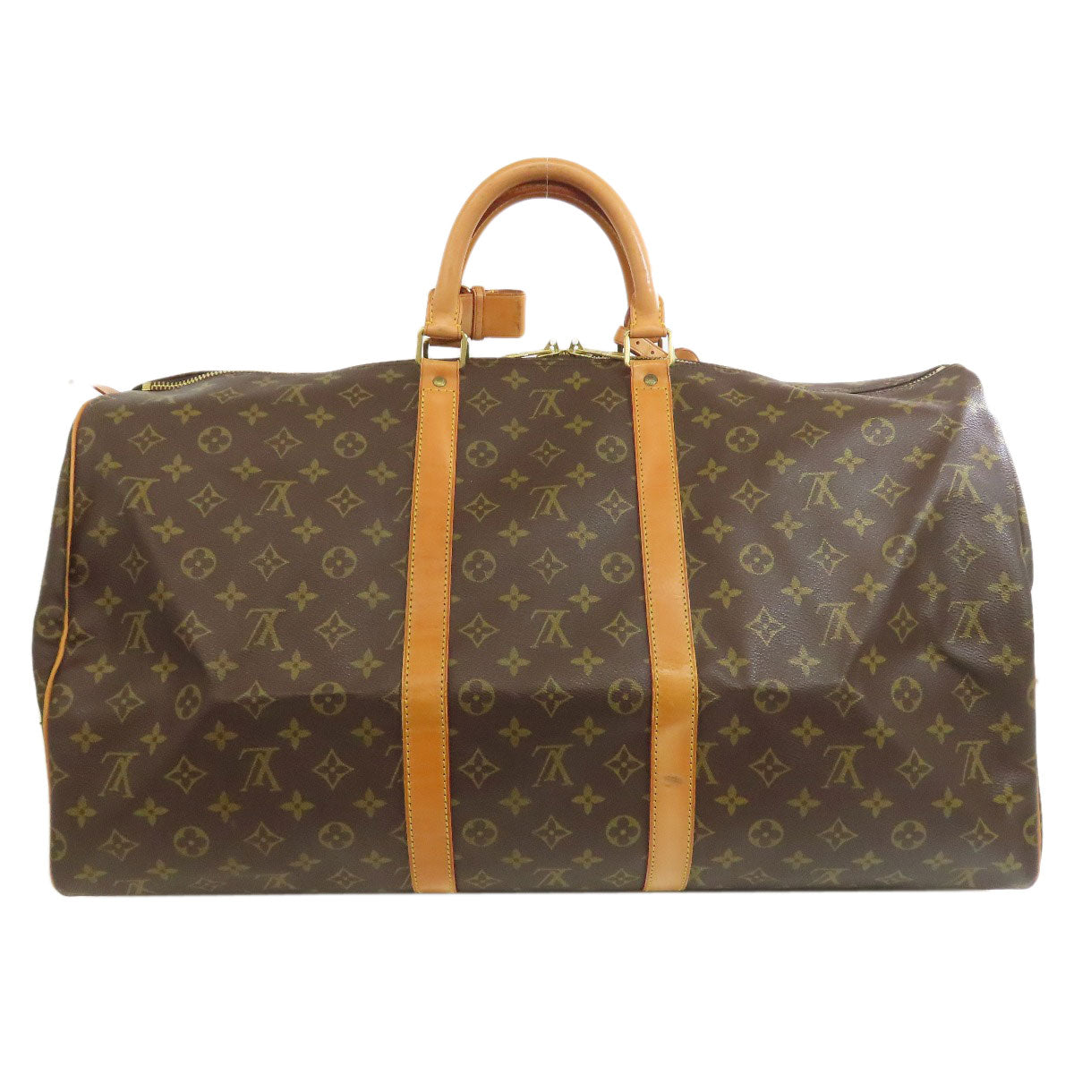 Louis Vuitton Boston Duffel M41424 Keepall 55 Monogram Canvas Brown Travel Bag 12