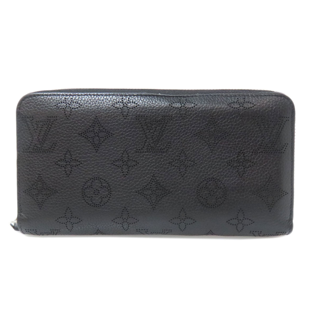 Louis Vuitton Long Purse M61867 Mahina Zippy Leather Black Wallet Case 2