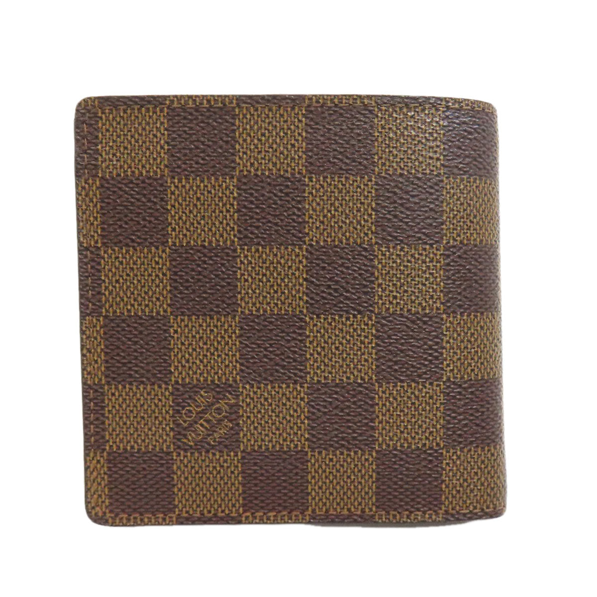 Louis Vuitton Bifold N61675 Damier Portefeuille EMarco Canvas Brown Wallet Case