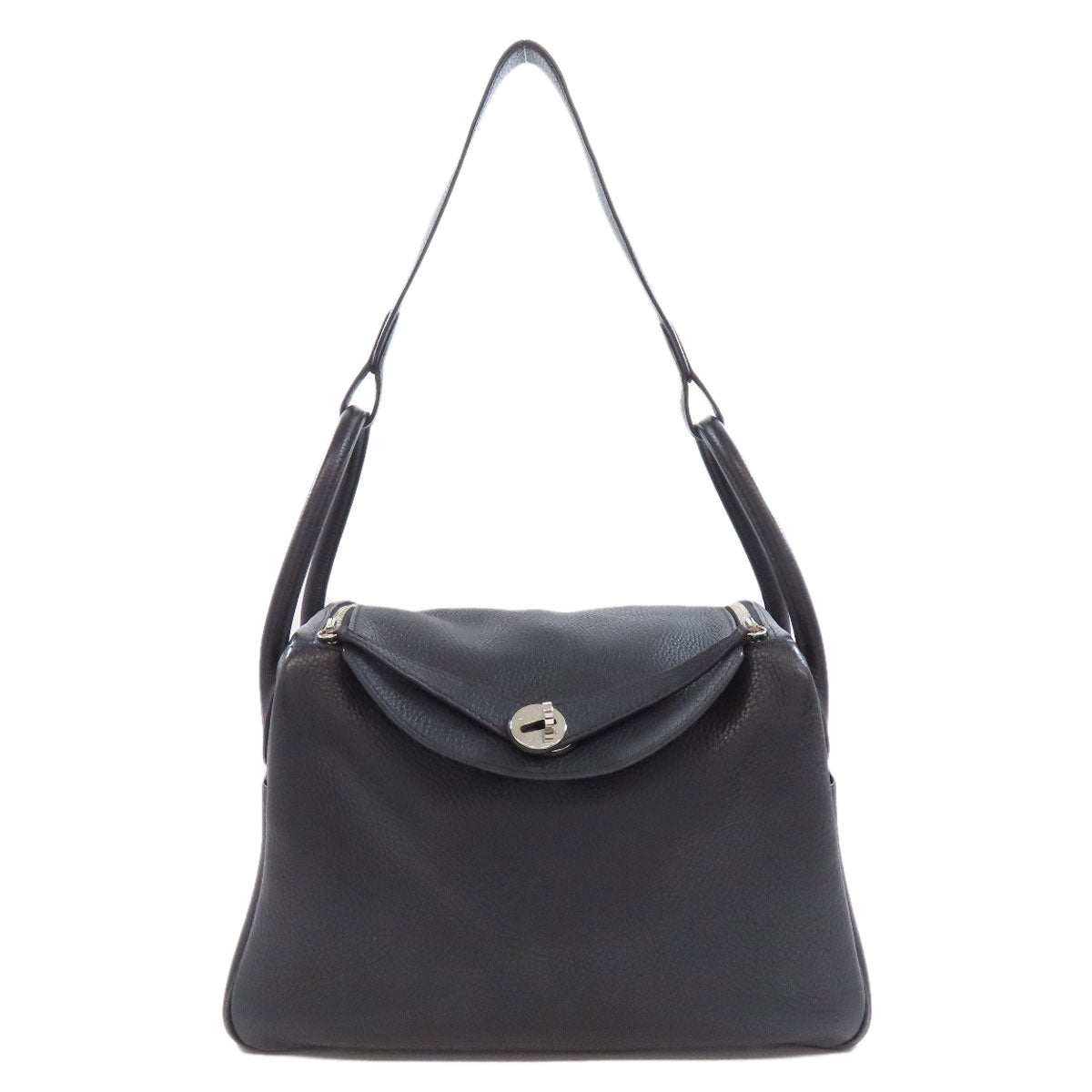 Taurillon Clemence Lindy Metal Women Black Silver Travel Bag