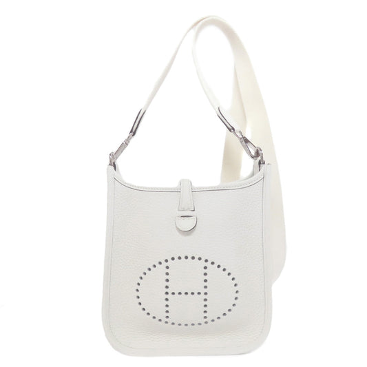 Shoulder Bag Taurillon Clemence Evelyn Tpm Silvermetal White