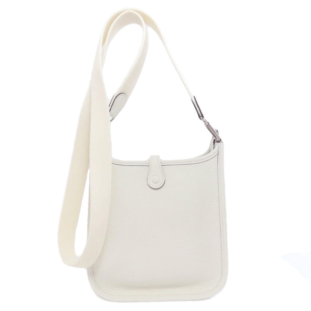 Hermes Shoulder Bag Taurillon Clemence Evelyn Tpm Silvermetal Women White
