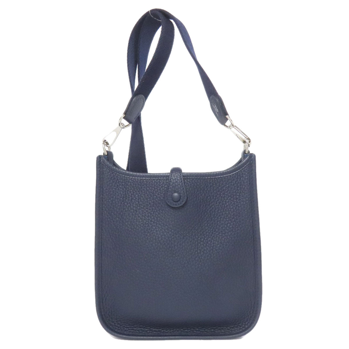 Shoulder Bag Taurillon Clemence Navy Evelyn Tpm Silver