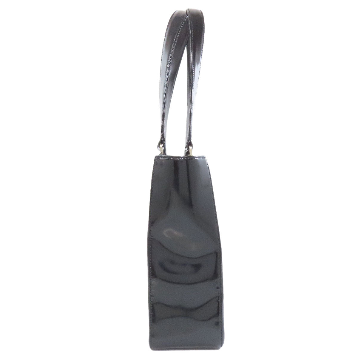 Chanel enamel Chocolate bar Black Silver Tote Bag