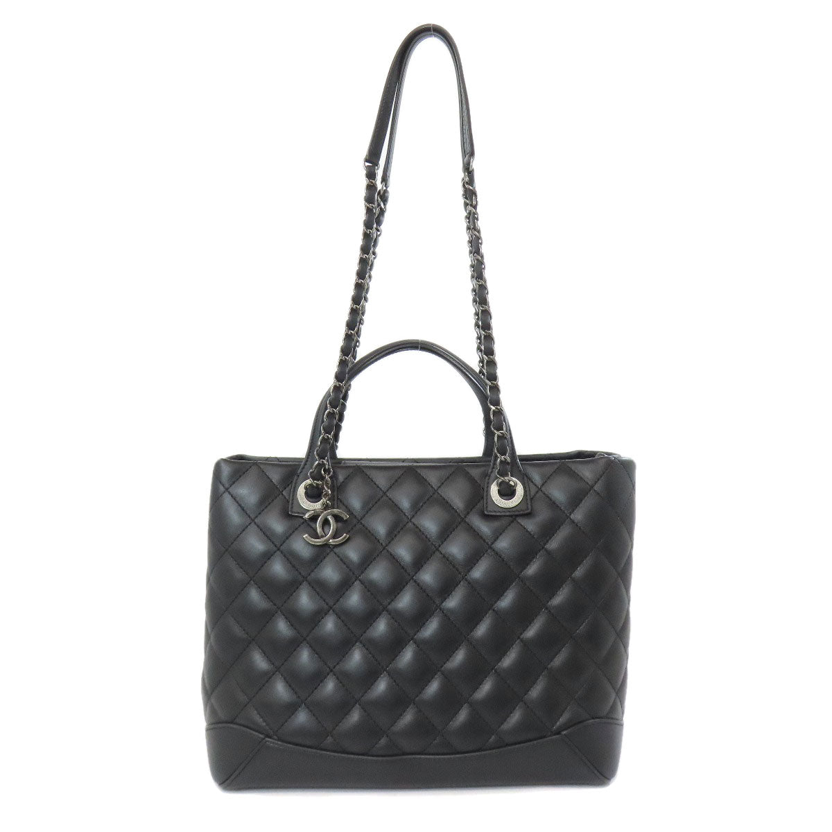 Chanel lambskin Matrasse 2WAY Black Tote Bag