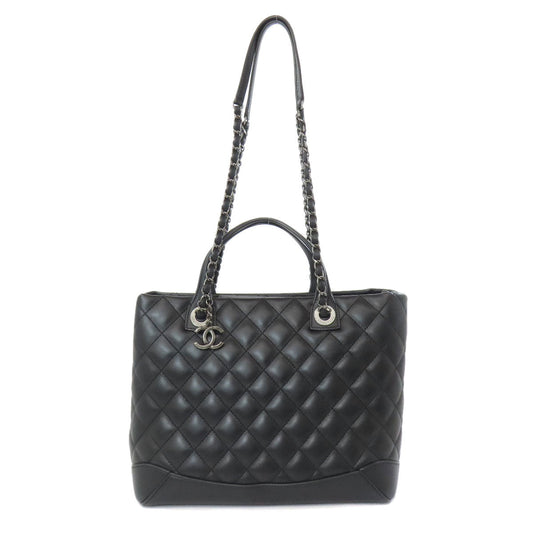 Chanel lambskin Matrasse 2WAY Black Tote Bag