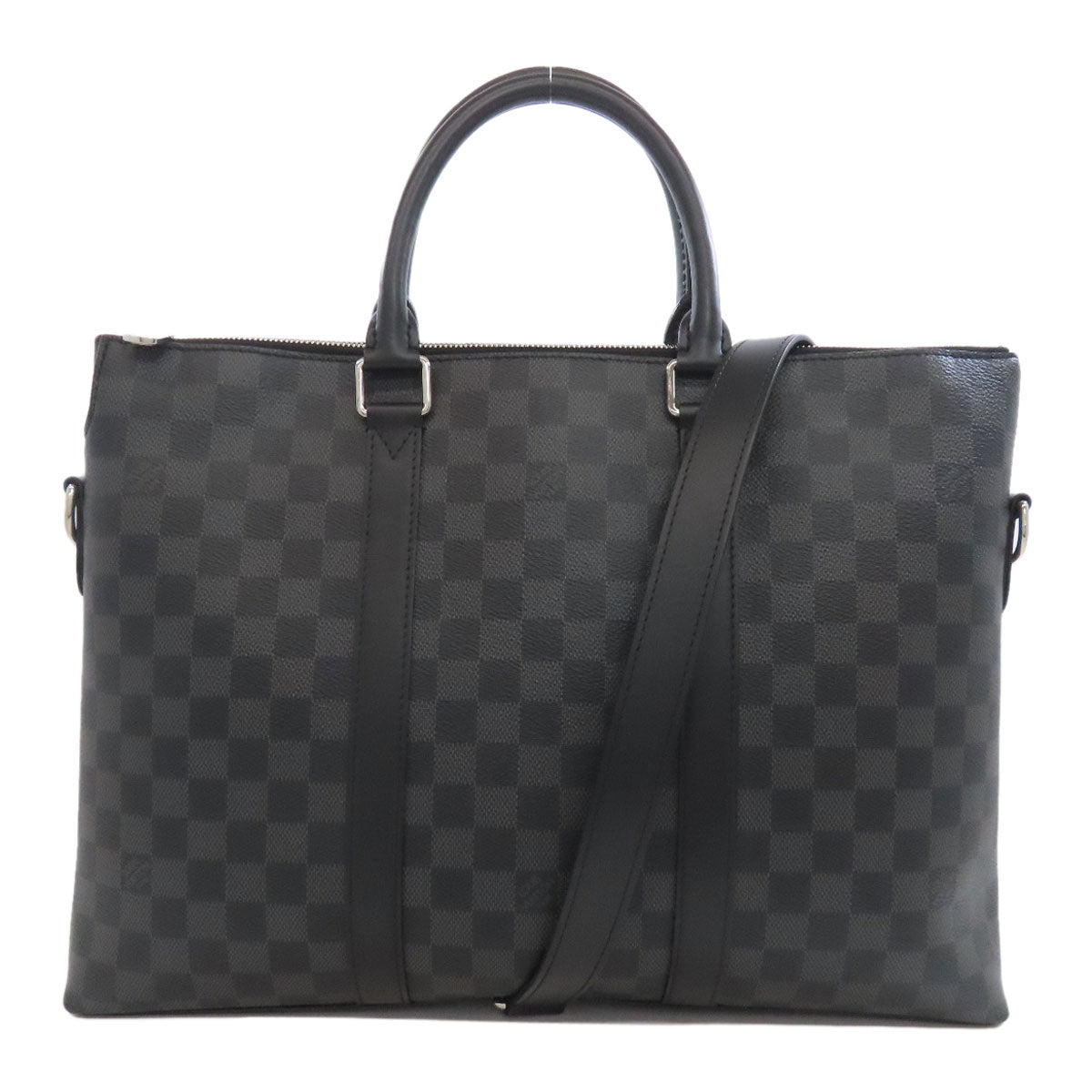 Louis Vuitton Business N40024 Damier Anton Briefcase Canvas Gray Handbag