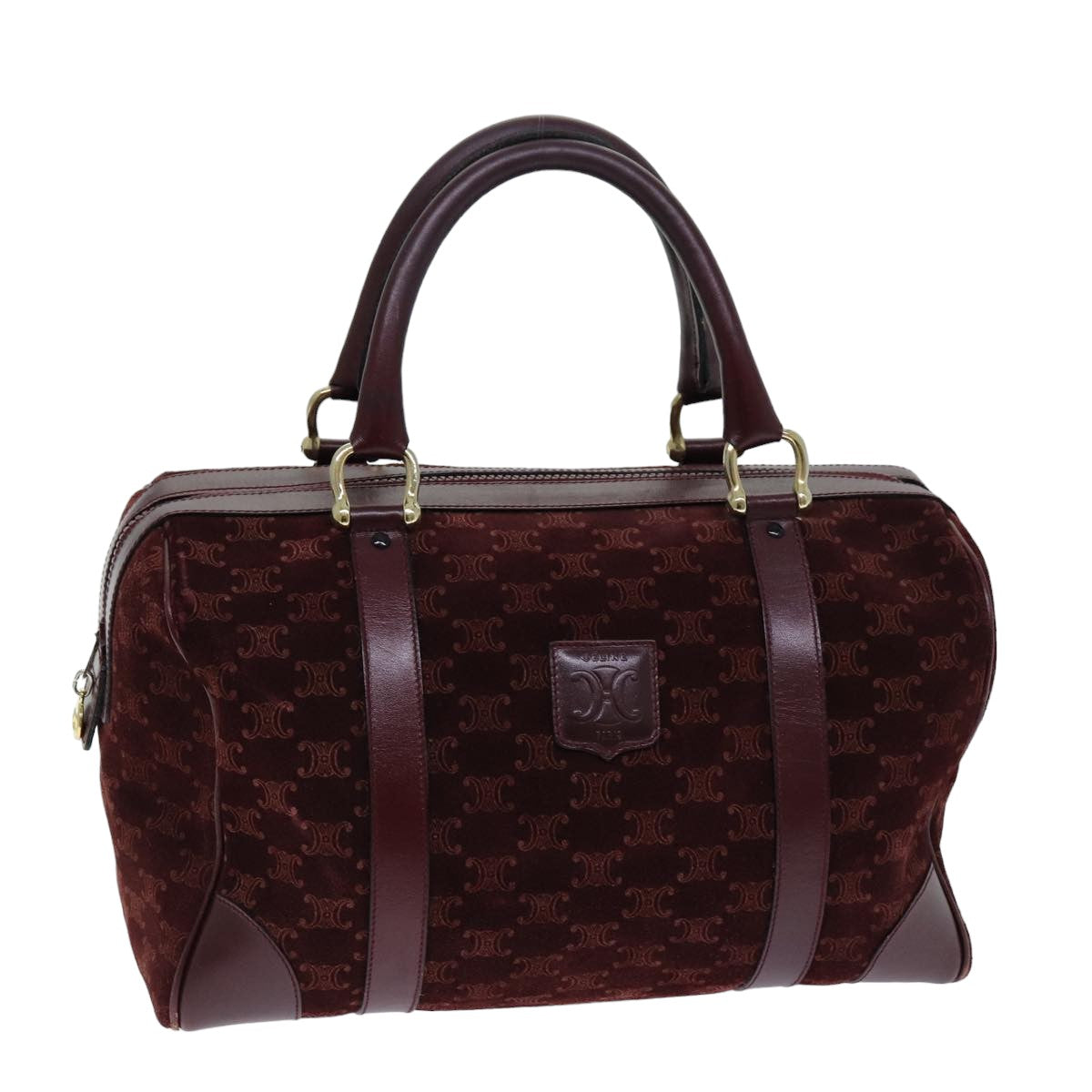 Luxury Macadam Boston Bag Bordeaux Canvas Travel Bag