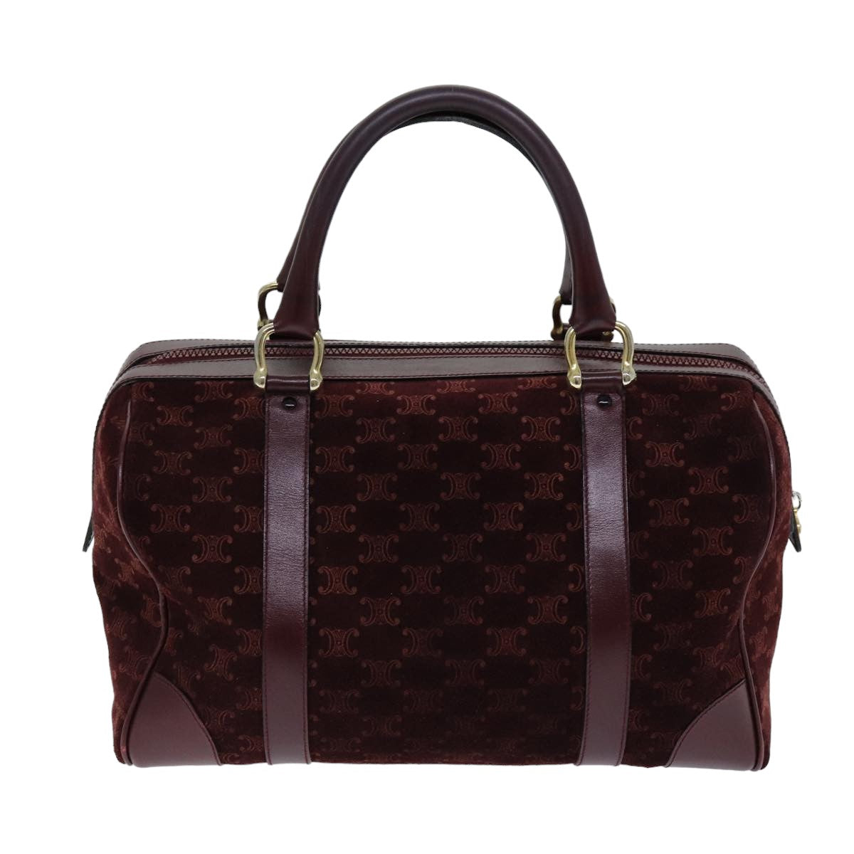 Luxury Macadam Boston Bag Bordeaux Canvas Travel Bag
