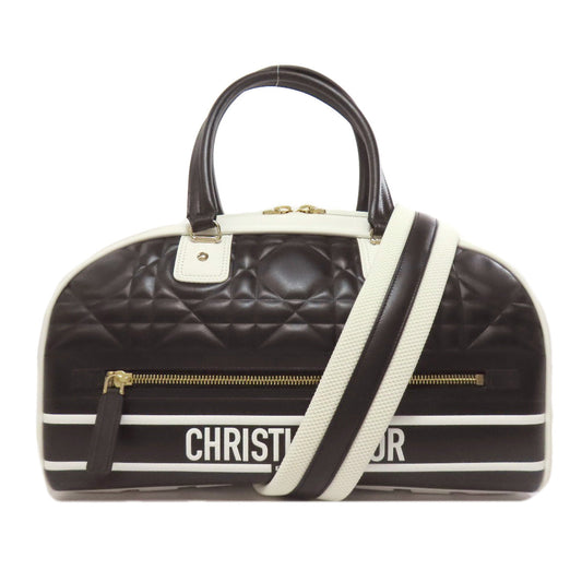 Dior Christian Handbag Calfskin Bowling Bag Black Travel Bag