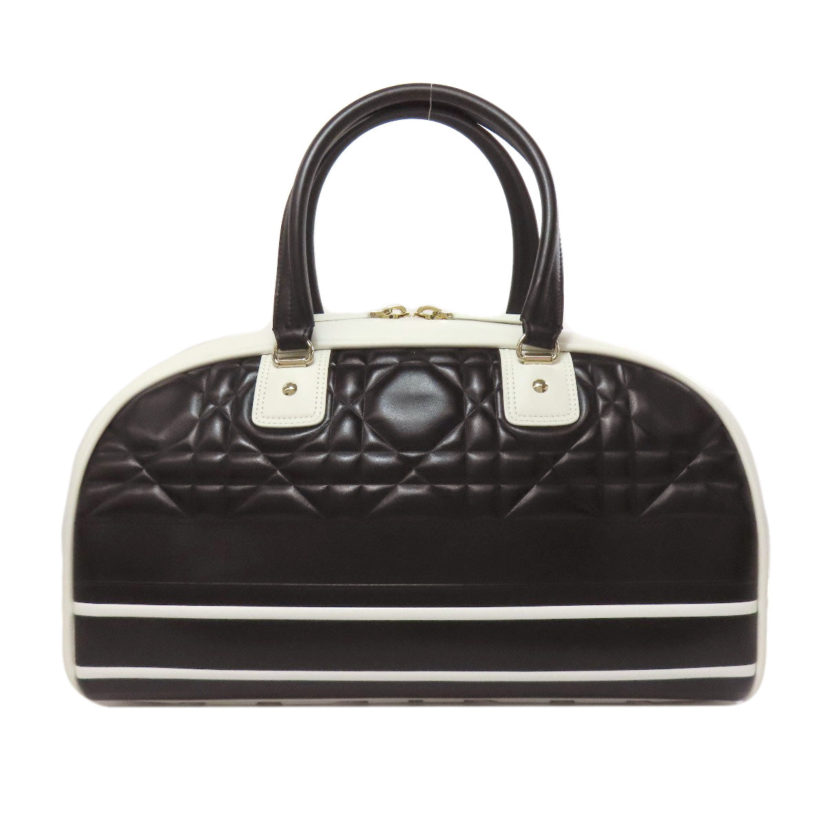 Dior Christian Handbag Calfskin Bowling Bag Black Travel Bag