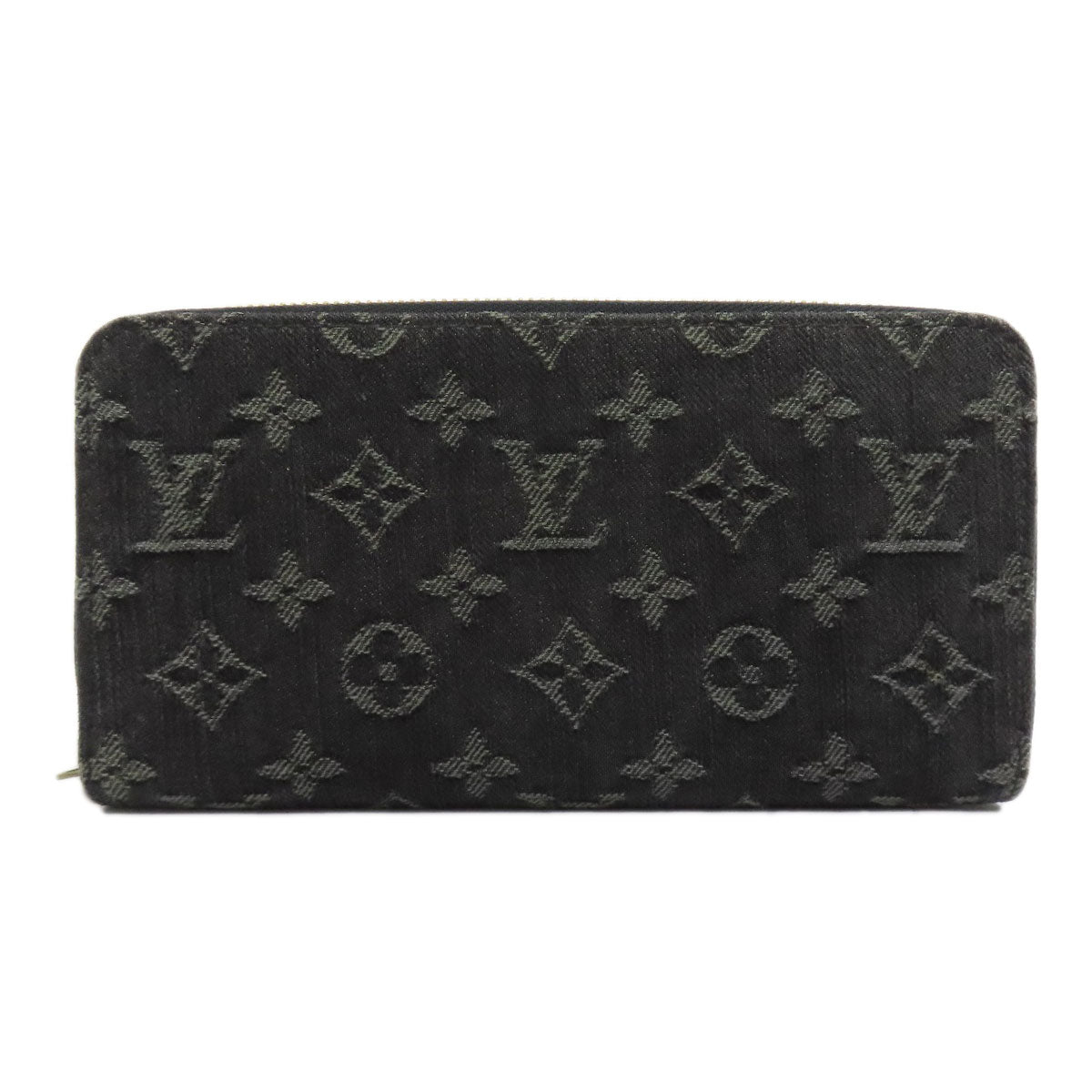 Louis Vuitton Long Purse M95614 Zippy Denim Black Wallet Case