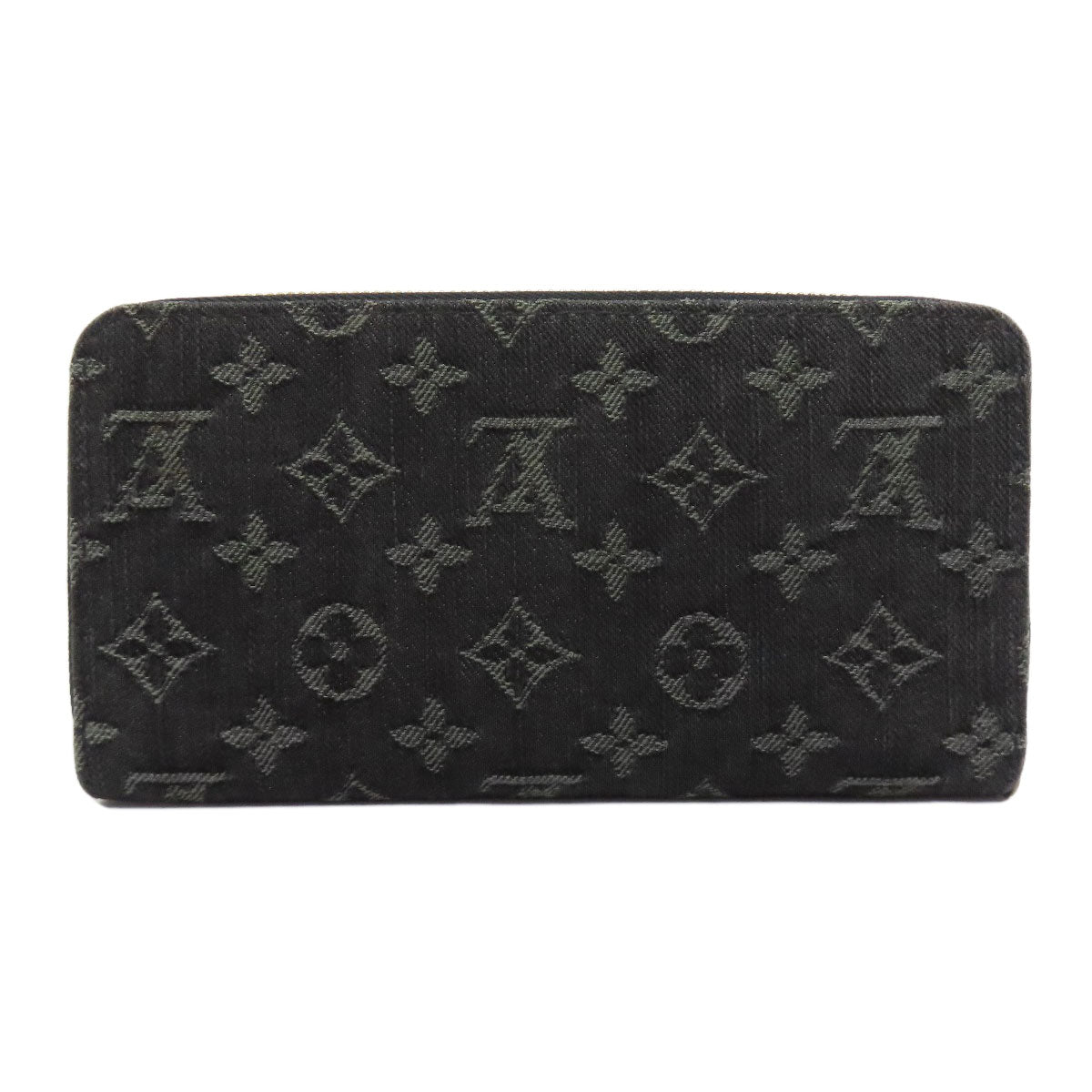Louis Vuitton Long Purse M95614 Zippy Denim Black Wallet Case
