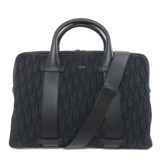 Dior Christian Business Bag Trotter Pattern Way Canvas Black Travel Bag