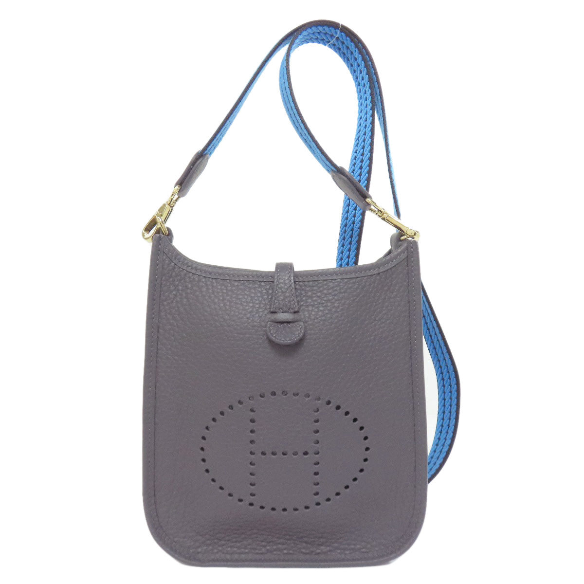 Shoulder Bag Taurillon Clemence Navy Evelyn Tpm Gold
