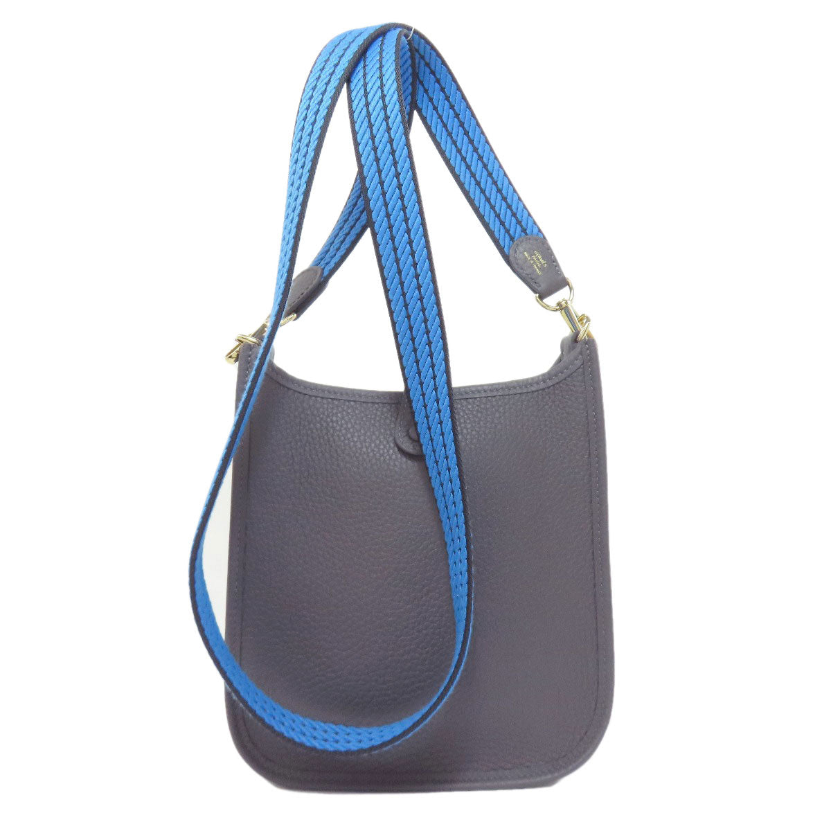 Shoulder Bag Taurillon Clemence Navy Evelyn Tpm Gold