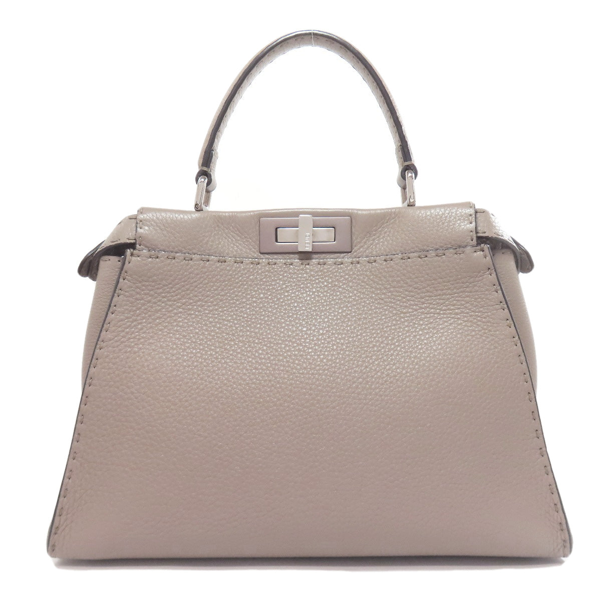 Fendi Handbag Calfskin Peekaboo Celeria 2Way Women Beige Travel Bag