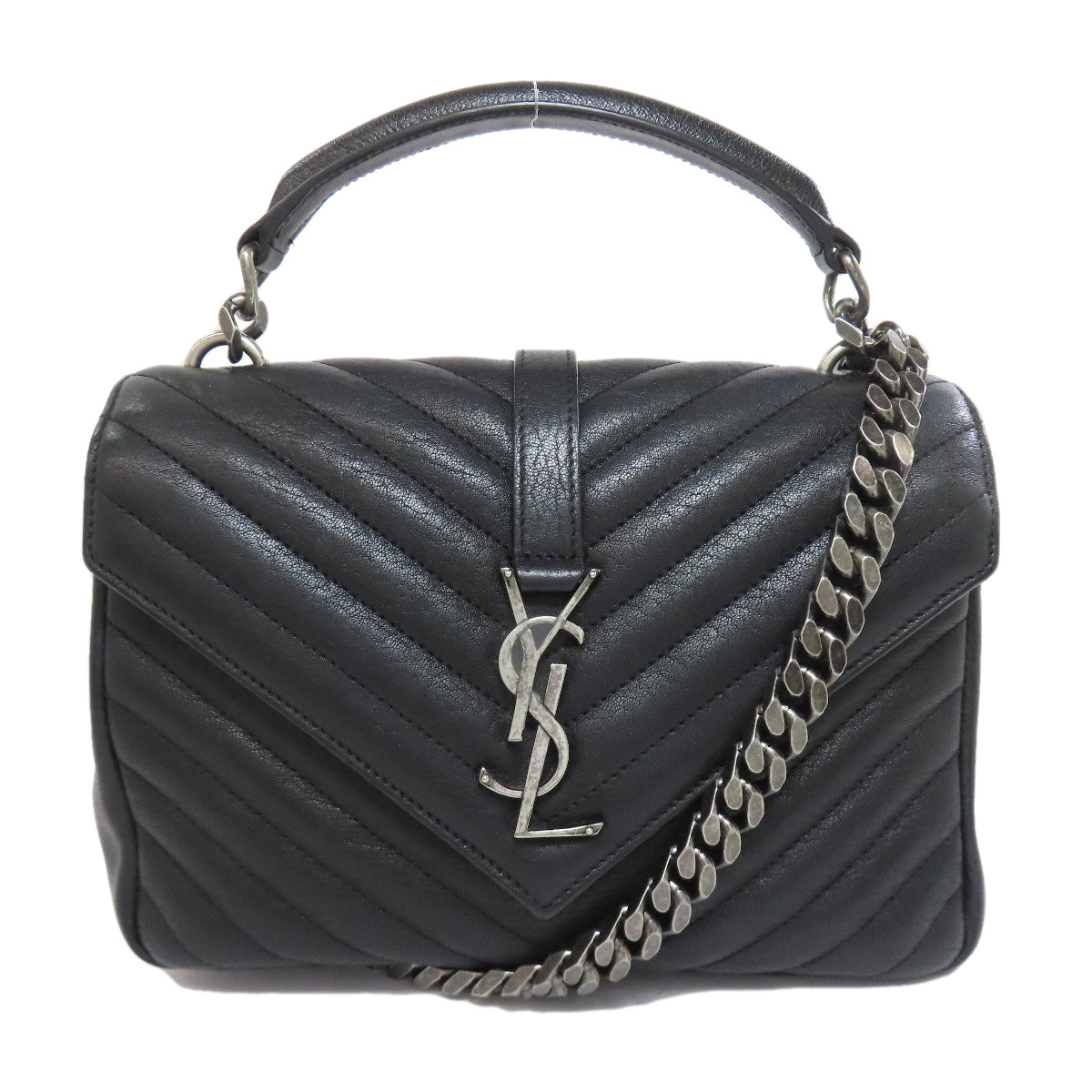 YSL Saint Laurent Yves Shoulder Bag Cassandra Women Leather Black