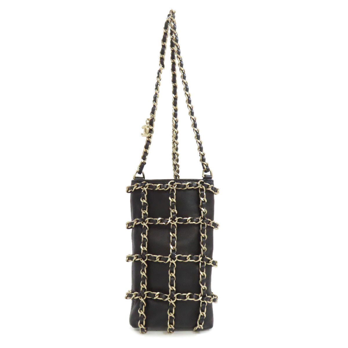 Chanel lambskin ChainShoulder Black Gold Shoulder Bag
