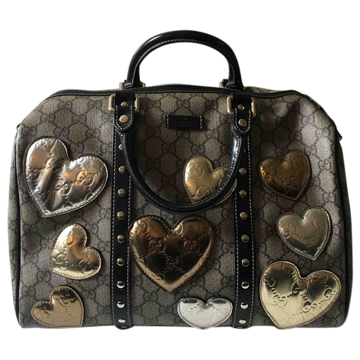 Gucci boston beige cloth handbag