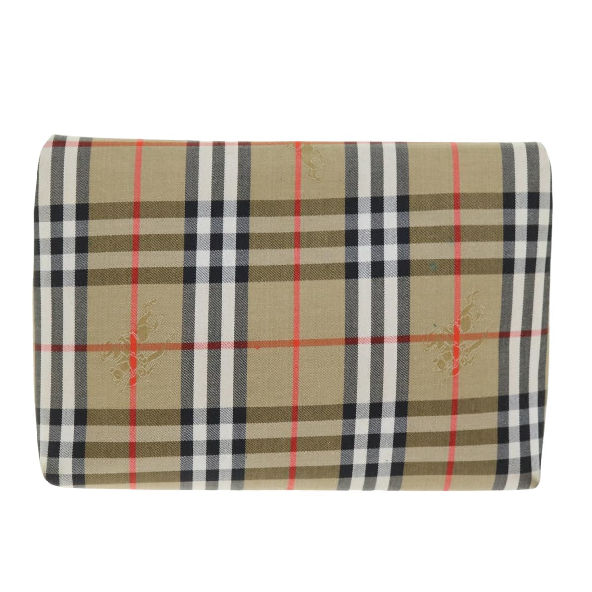 Burberry Luxury ss Nova Check Clutch Bag Auth Canvas Beige Beige Auth 75664