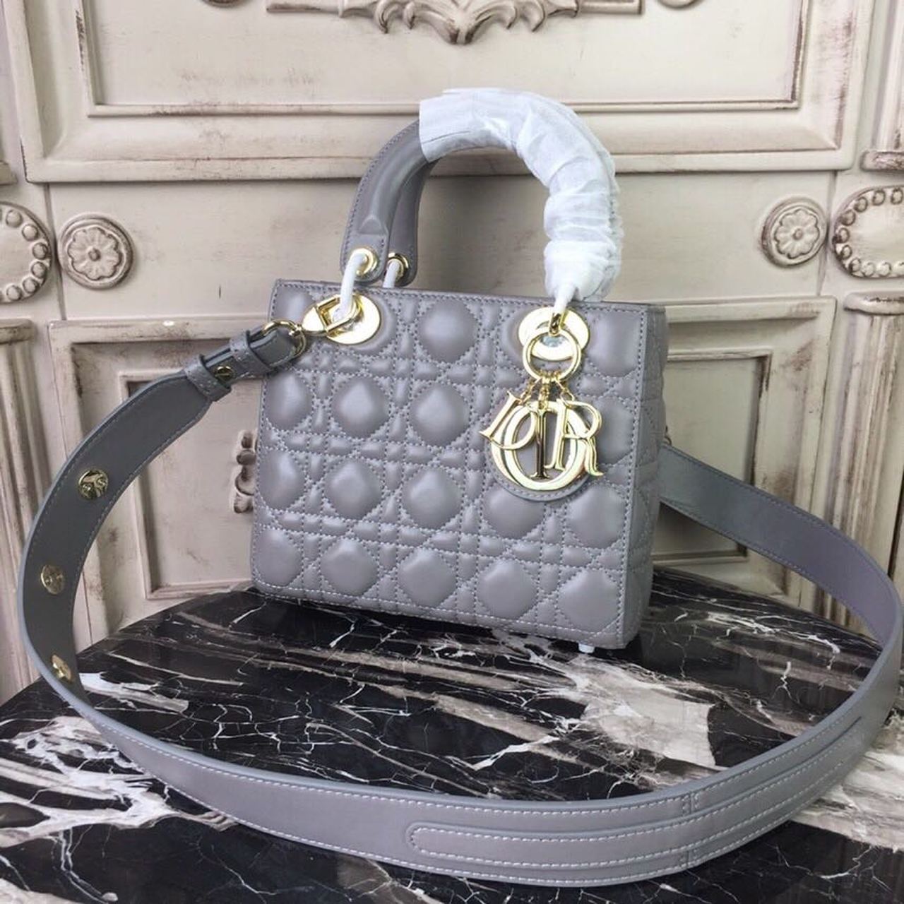 Lady Toned Hardware Cd Gold Grey Small Travel Bag