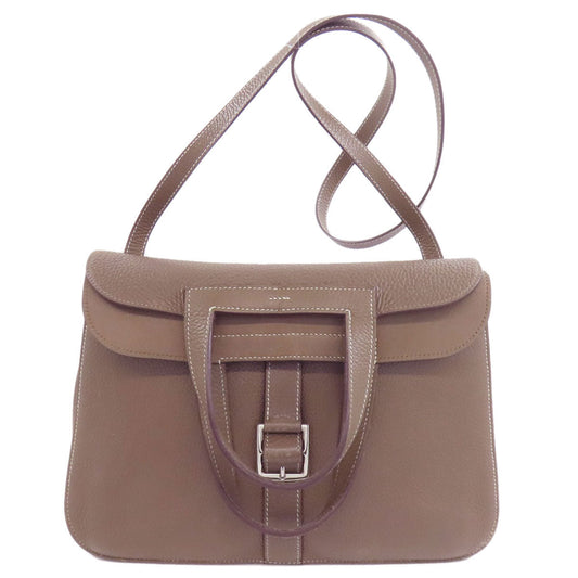 Shoulder Bag Taurillon Clemence Arzan Etop Silvermetal Beige