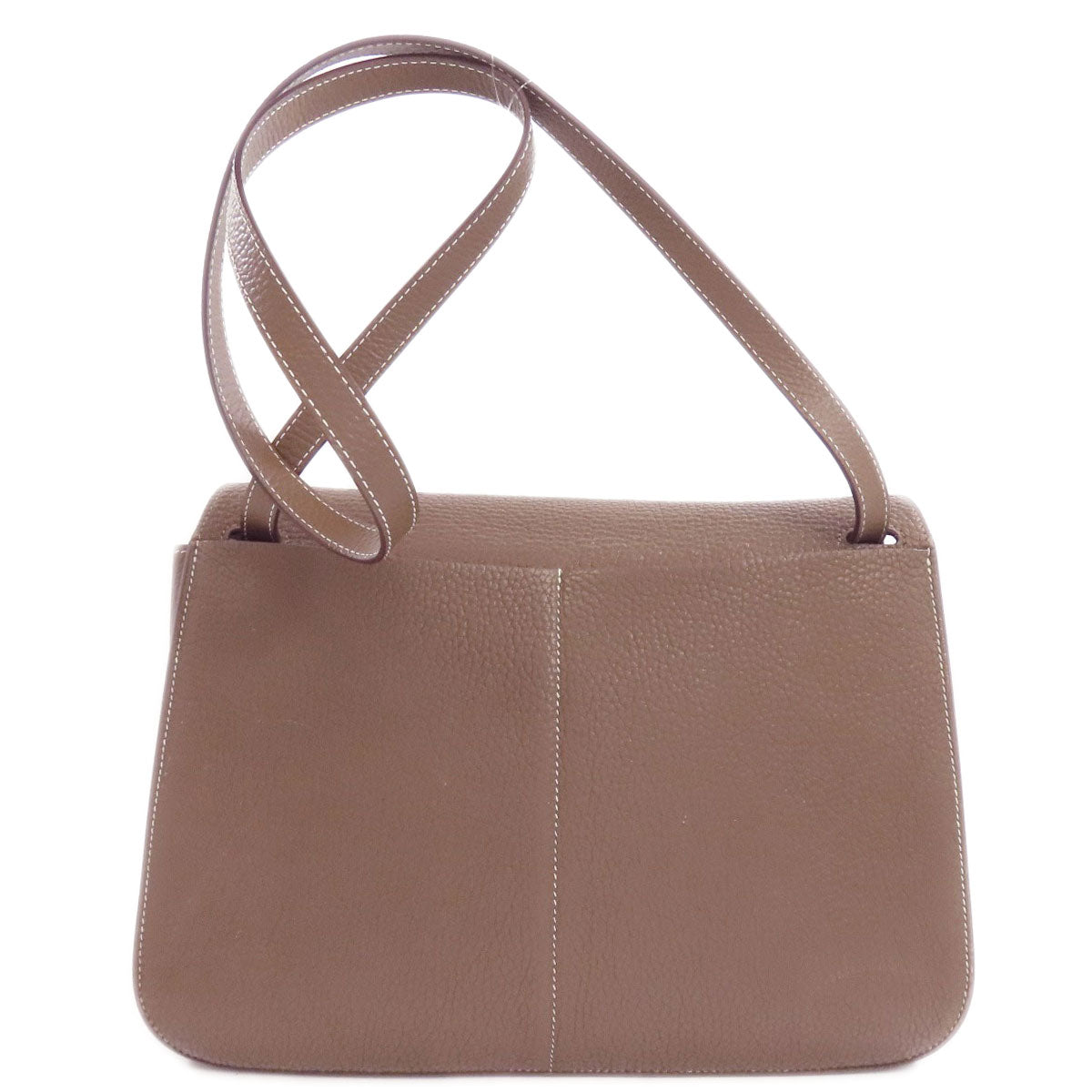 Hermes Shoulder Bag Taurillon Clemence Arzan Etop Silvermetal Beige